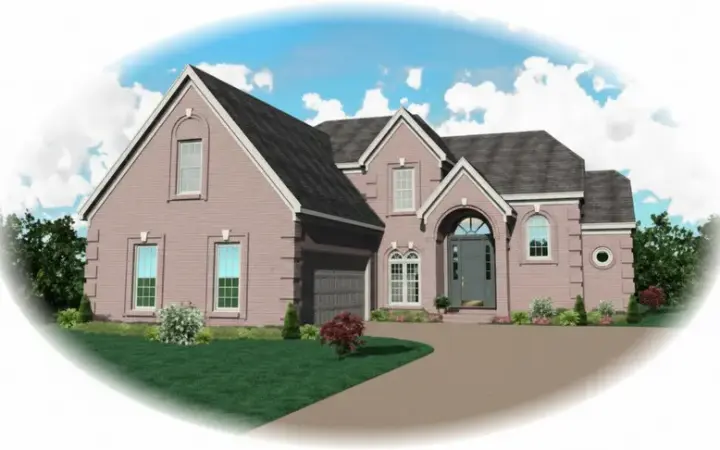 European house plans 6-788 - front exterior, 3,070 sq ft, 3 bed, 2 bath house plans | Monster House Plans