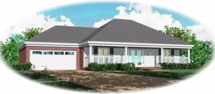 Country house plans 6-795 - front exterior, 2,048 sq ft, 3 bed, 2 bath house plans | Monster House Plans