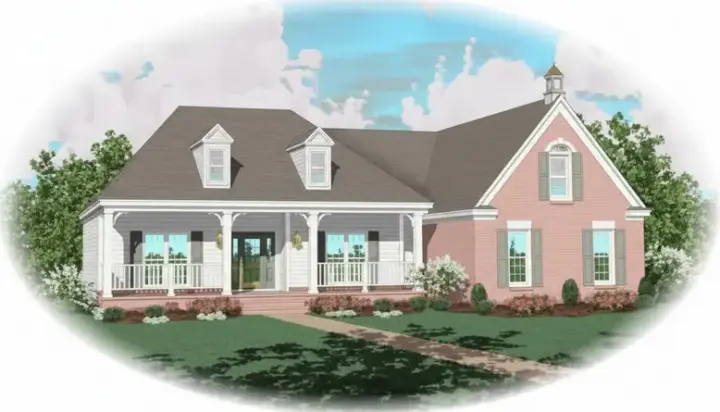 Country house plans 6-818 - front exterior, 2,033 sq ft, 3 bed, 2 bath house plans | Monster House Plans