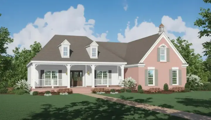 Farmhouse house plans 6-819 - front exterior, 2,389 sq ft, 3 bed, 2 bath house plans | Monster House Plans