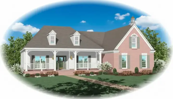 Country house plans 6-820 - front exterior, 2,376 sq ft, 3 bed, 2 bath house plans | Monster House Plans