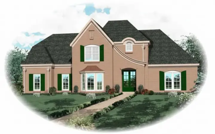 French Country house plans 6-827 - front exterior, 2,679 sq ft, 3 bed, 3 bath house plans | Monster House Plans