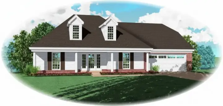 Southern house plans 6-860 - front exterior, 2,088 sq ft, 3 bed, 2 bath house plans | Monster House Plans