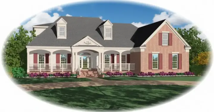 Southern house plans 6-864 - front exterior, 3,519 sq ft, 4 bed, 3 bath house plans | Monster House Plans