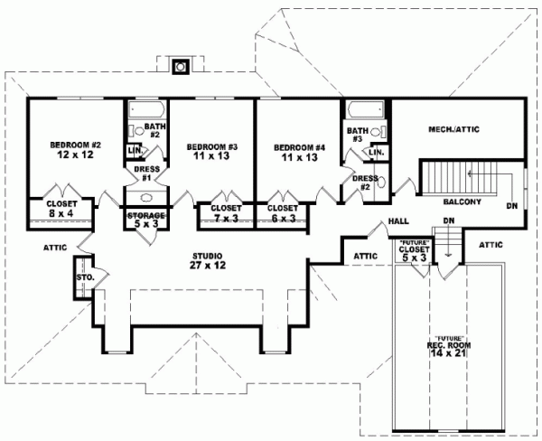 Upper/Second Floor Plan: 6-864