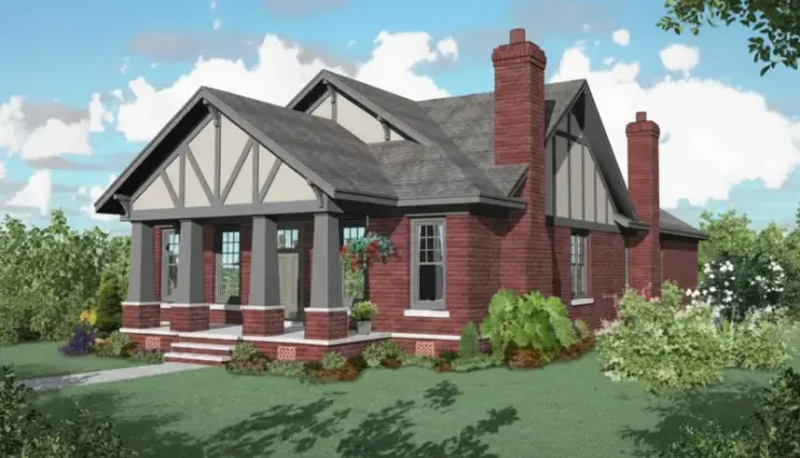 Craftsman house plans 6-873 - front exterior, 2,169 sq ft, 3 bed, 2 bath house plans | Monster House Plans