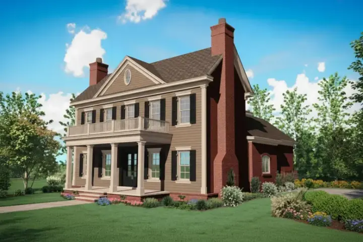 Southern Colonial house plans 6-886 - front exterior, 3,249 sq ft, 3 bed, 2 bath house plans | Monster House Plans