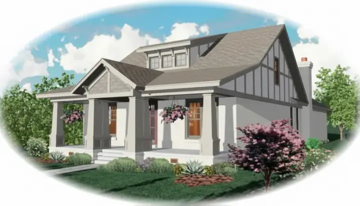 Bungalow house plans 6-908 - front exterior, 2,790 sq ft, 3 bed, 2 bath house plans | Monster House Plans