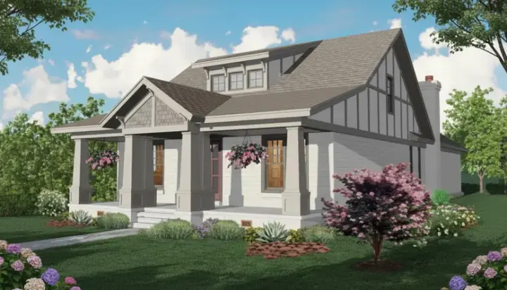 Bungalow house plans 6-909 - front exterior, 2,923 sq ft, 3 bed, 3 bath house plans | Monster House Plans