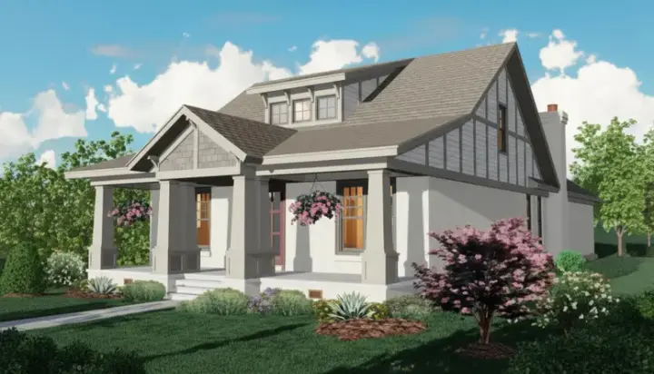 Bungalow house plans 6-910 - front exterior, 3,122 sq ft, 4 bed, 3 bath house plans | Monster House Plans