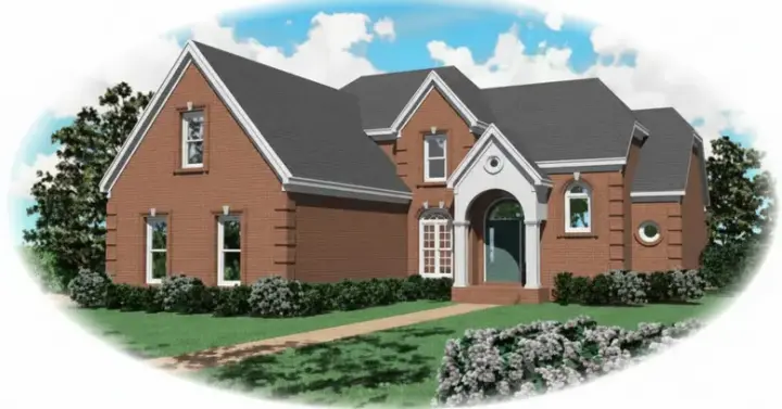 European house plans 6-912 - front exterior, 2,858 sq ft, 3 bed, 2 bath house plans | Monster House Plans