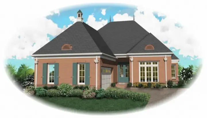European house plans 6-921 - front exterior, 3,245 sq ft, 4 bed, 3 bath house plans | Monster House Plans