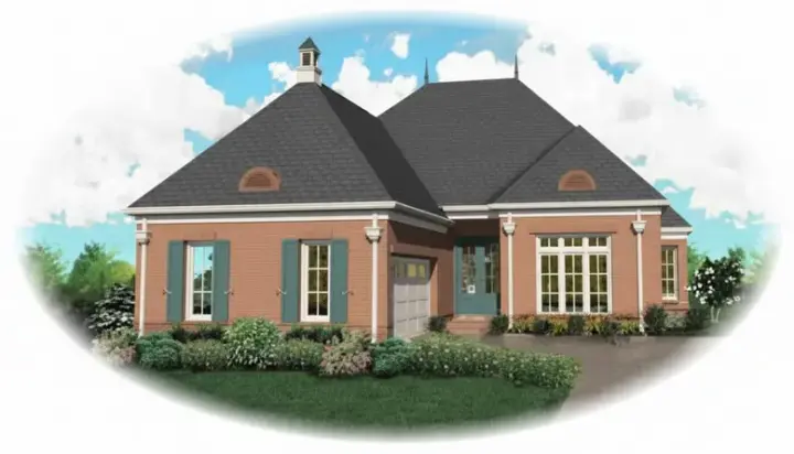 European house plans 6-923 - front exterior, 2,927 sq ft, 4 bed, 3 bath house plans | Monster House Plans