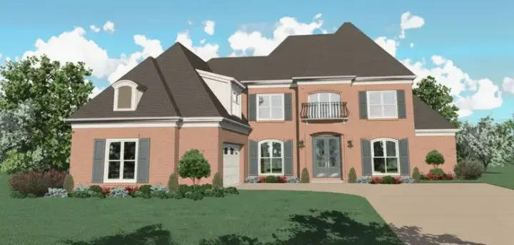 French Country house plans 6-927 - front exterior, 3,193 sq ft, 4 bed, 4 bath house plans | Monster House Plans
