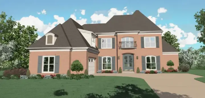 French Country house plans 6-933 - front exterior, 3,833 sq ft, 4 bed, 4 bath house plans | Monster House Plans