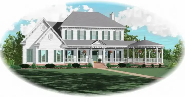 Southern Colonial house plans 6-951 - front exterior, 3,546 sq ft, 4 bed, 3 bath house plans | Monster House Plans