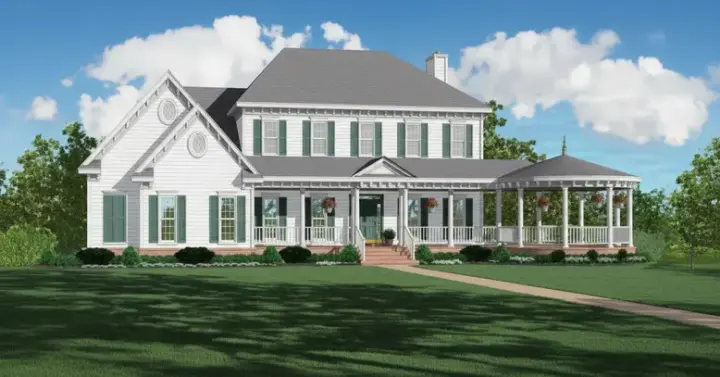 French Country house plans 6-952 - front exterior, 3,996 sq ft, 4 bed, 3 bath house plans | Monster House Plans