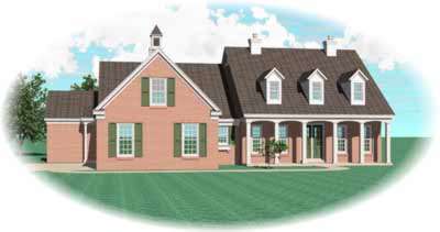 Southern Style Home Design 6-992