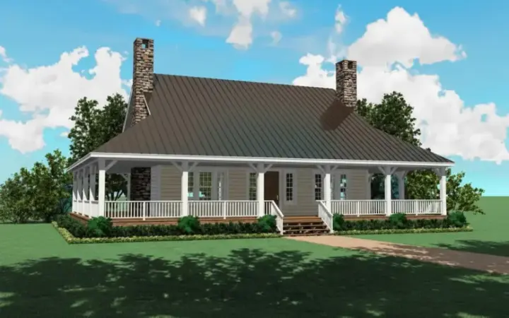 European house plans 6-995 - front exterior, 3,400 sq ft, 1 bed, 2 bath house plans | Monster House Plans