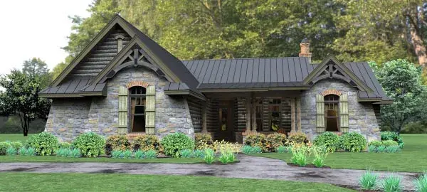Mountain Rustic house plans 61-119 - front exterior, 2,234 sq ft, 3 bed, 2 bath house plans | Monster House Plans
