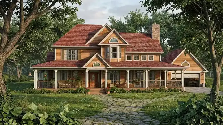 Southern house plans 61-154 - front exterior, 2,175 sq ft, 3 bed, 2 bath house plans | Monster House Plans