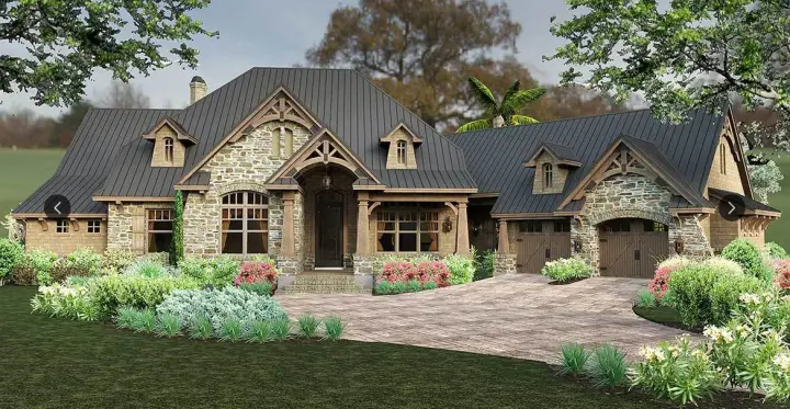 Mountain Rustic house plans 61-161 - front exterior, 2,466 sq ft, 3 bed, 2 bath house plans | Monster House Plans