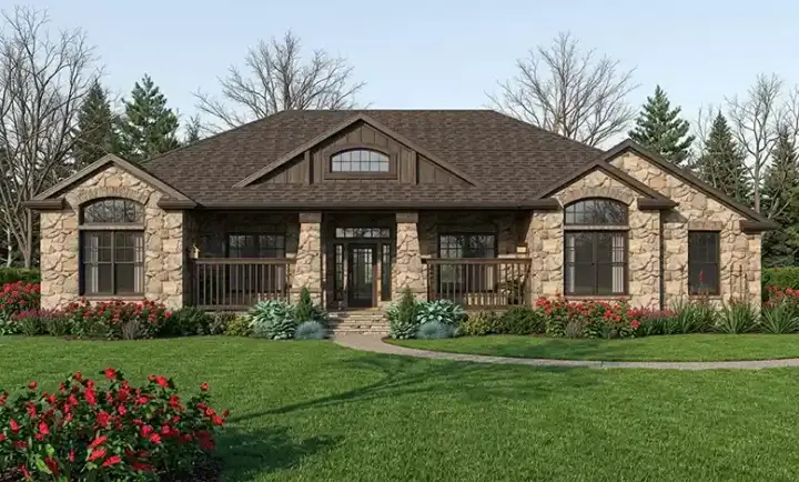 Mediterranean house plans 61-162 - front exterior, 2,471 sq ft, 3 bed, 2 bath house plans | Monster House Plans