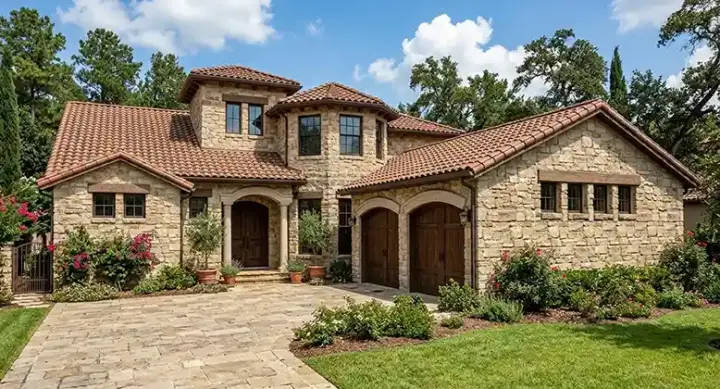 Tuscan house plans 61-181 - front exterior, 4,222 sq ft, 5 bed, 3 bath house plans | Monster House Plans