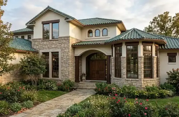 Mediterranean house plans 61-184 - front exterior, 4,329 sq ft, 4 bed, 4 bath house plans | Monster House Plans