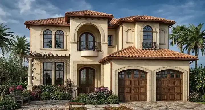 Mediterranean house plans 61-185 - front exterior, 4,802 sq ft, 4 bed, 5 bath house plans | Monster House Plans