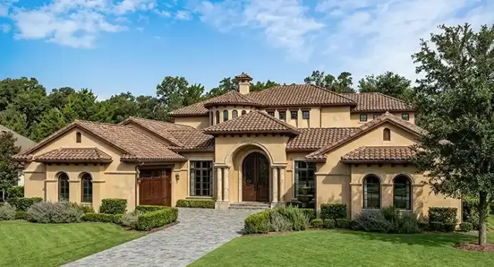 Mediterranean house plans 61-189 - front exterior, 6,804 sq ft, 5 bed, 5 bath house plans | Monster House Plans