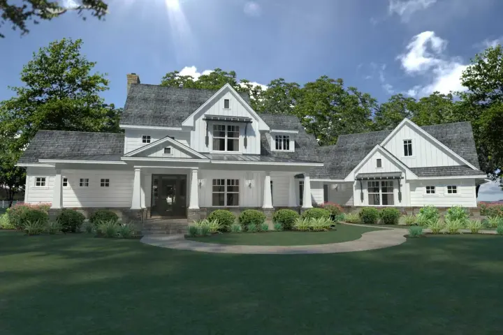 Modern Farmhouse house plans 61-200 - front exterior, 2,396 sq ft, 4 bed, 3 bath house plans | Monster House Plans