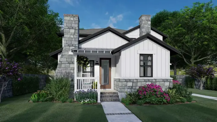 Cottage house plans 61-215 - front exterior, 3,038 sq ft, 6 bed, 4 bath house plans | Monster House Plans