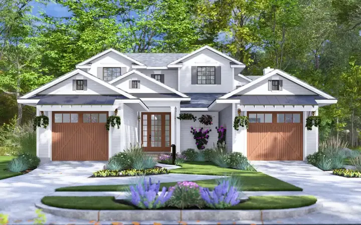 New American house plans 61-237 - front exterior, 3,597 sq ft, 6 bed, 6 bath house plans | Monster House Plans
