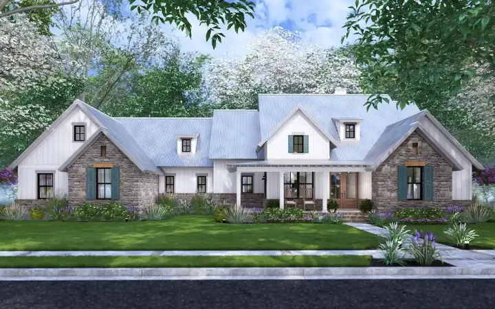 Cottage house plans 61-239 - front exterior, 2,385 sq ft, 4 bed, 3 bath house plans | Monster House Plans