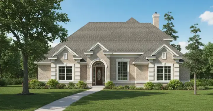 Traditional house plans 62-115 - front exterior, 2,591 sq ft, 3 bed, 2 bath house plans | Monster House Plans