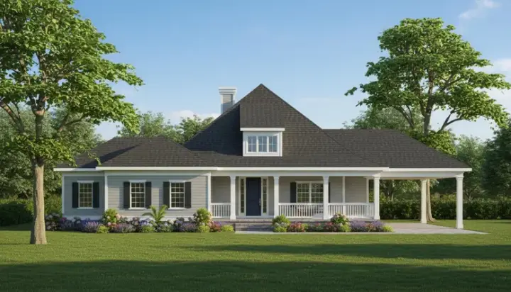 Country house plans 62-117 - front exterior, 2,638 sq ft, 3 bed, 3 bath house plans | Monster House Plans