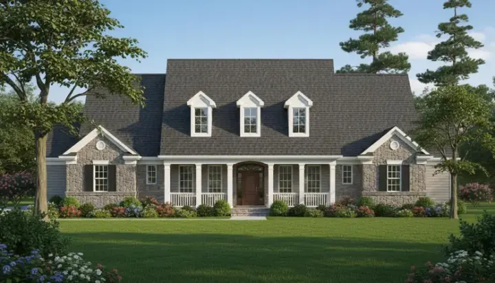 Country house plans 62-119 - front exterior, 2,712 sq ft, 3 bed, 2 bath house plans | Monster House Plans