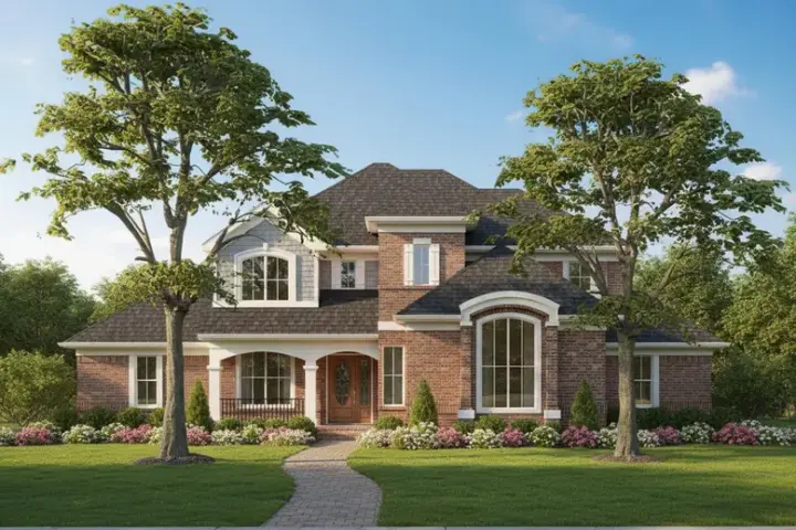 Traditional house plans 62-122 - front exterior, 2,756 sq ft, 3 bed, 3 bath house plans | Monster House Plans