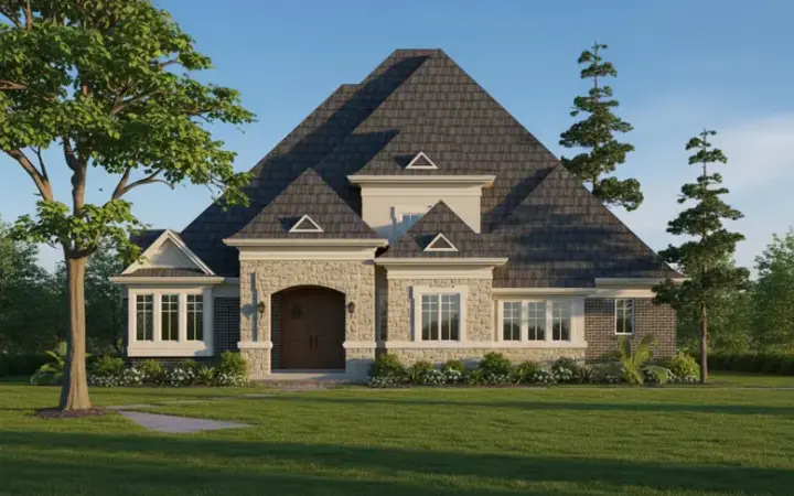 Traditional house plans 62-131 - front exterior, 2,898 sq ft, 3 bed, 3 bath house plans | Monster House Plans