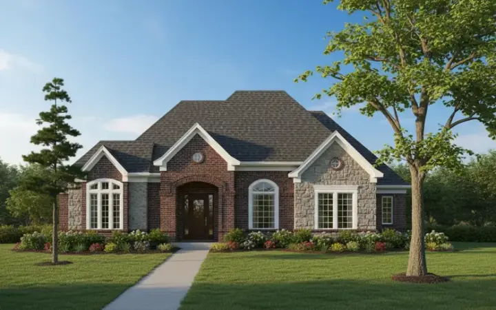 Traditional house plans 62-143 - front exterior, 3,086 sq ft, 3 bed, 2 bath house plans | Monster House Plans
