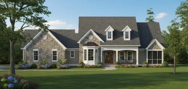 Southern house plans 62-145 - front exterior, 3,106 sq ft, 3 bed, 3 bath house plans | Monster House Plans