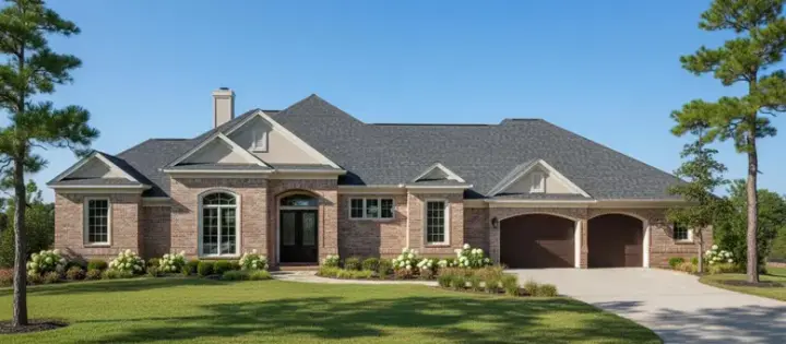 Traditional house plans 62-148 - front exterior, 3,142 sq ft, 3 bed, 3 bath house plans | Monster House Plans
