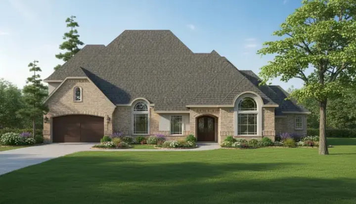 European house plans 62-154 - front exterior, 3,230 sq ft, 4 bed, 3 bath house plans | Monster House Plans