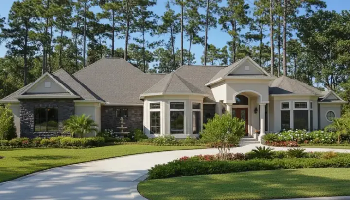 Traditional house plans 62-157 - front exterior, 3,239 sq ft, 3 bed, 2 bath house plans | Monster House Plans