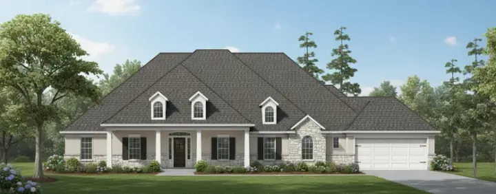 Southern house plans 62-163 - front exterior, 3,271 sq ft, 3 bed, 4 bath house plans | Monster House Plans