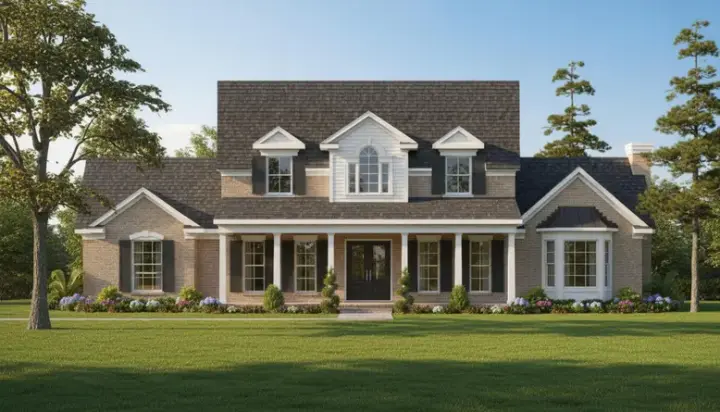 Country house plans 62-164 - front exterior, 3,274 sq ft, 3 bed, 3 bath house plans | Monster House Plans