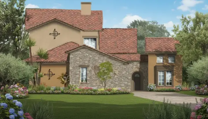 Spanish house plans 62-166 - front exterior, 3,287 sq ft, 3 bed, 3 bath house plans | Monster House Plans