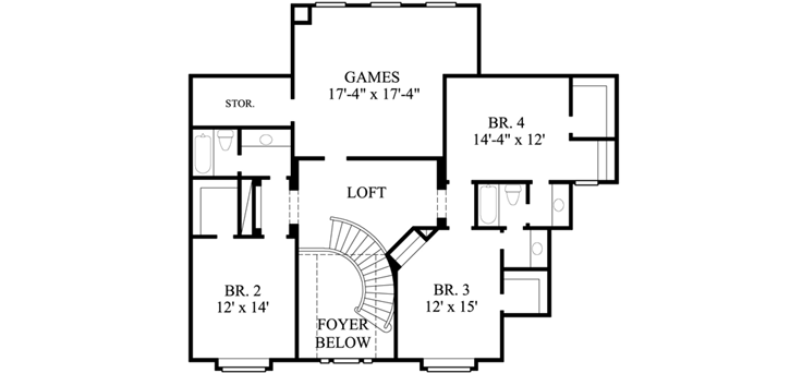 Upper/Second Floor Plan: 62-172