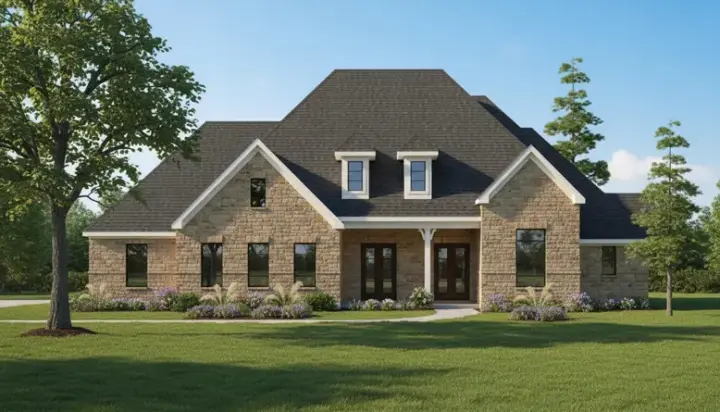 Traditional house plans 62-173 - front exterior, 3,367 sq ft, 4 bed, 3 bath house plans | Monster House Plans
